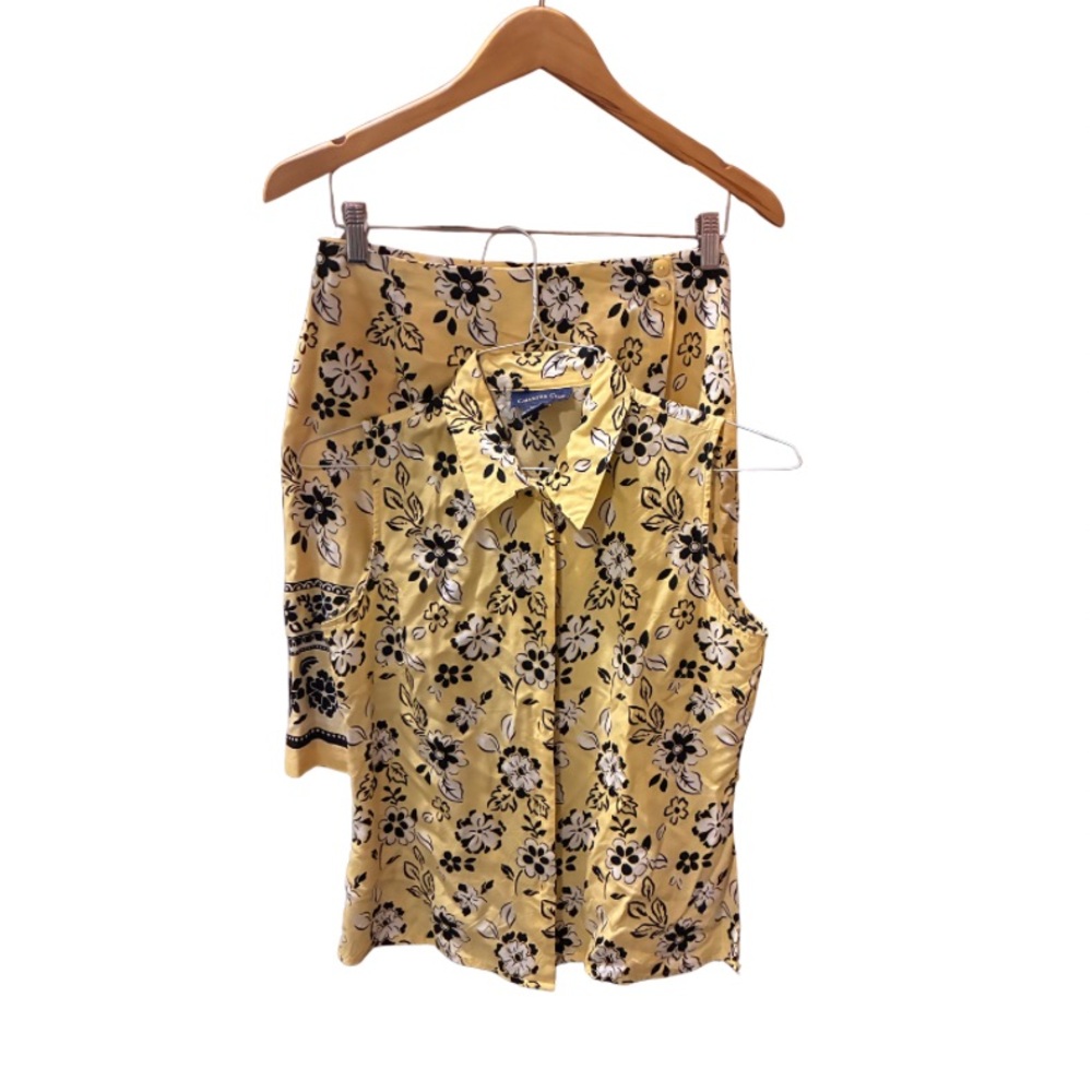 Charter Club Floral Yellow Skirt Set